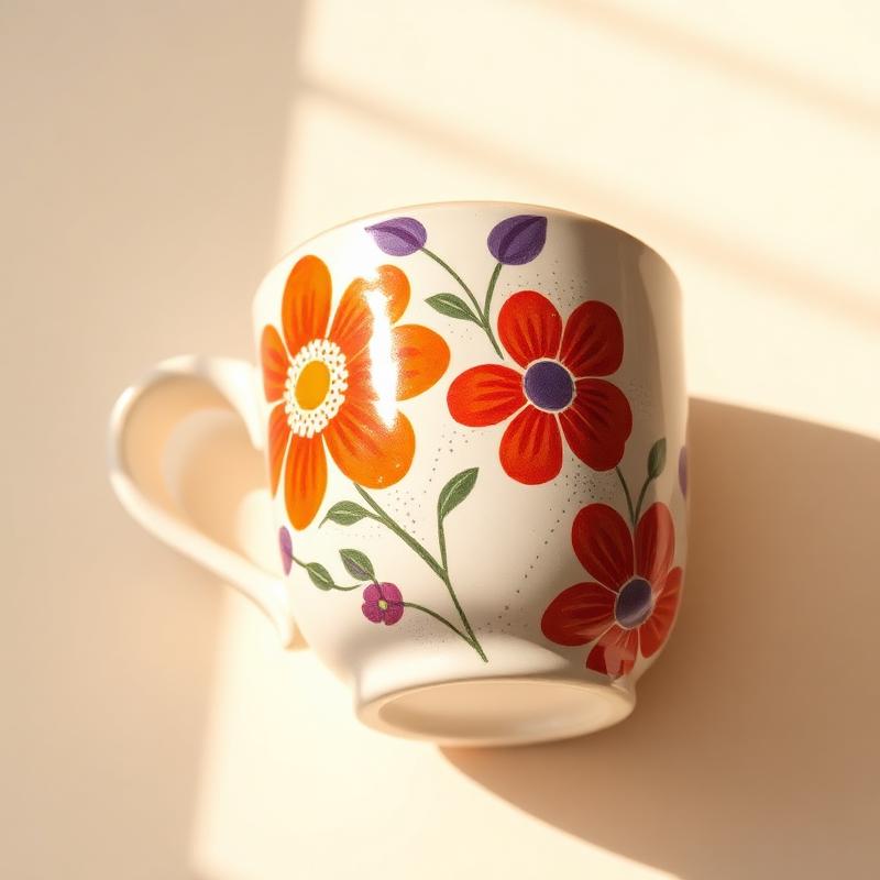 Caneca Floral Pintada à Mão