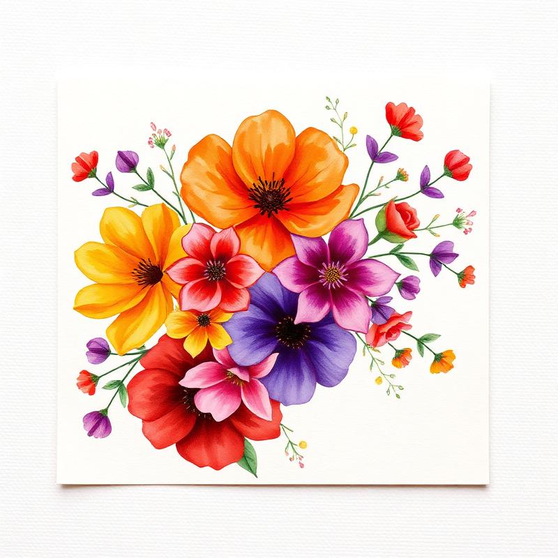 Quadro Aquarela Bouquet
